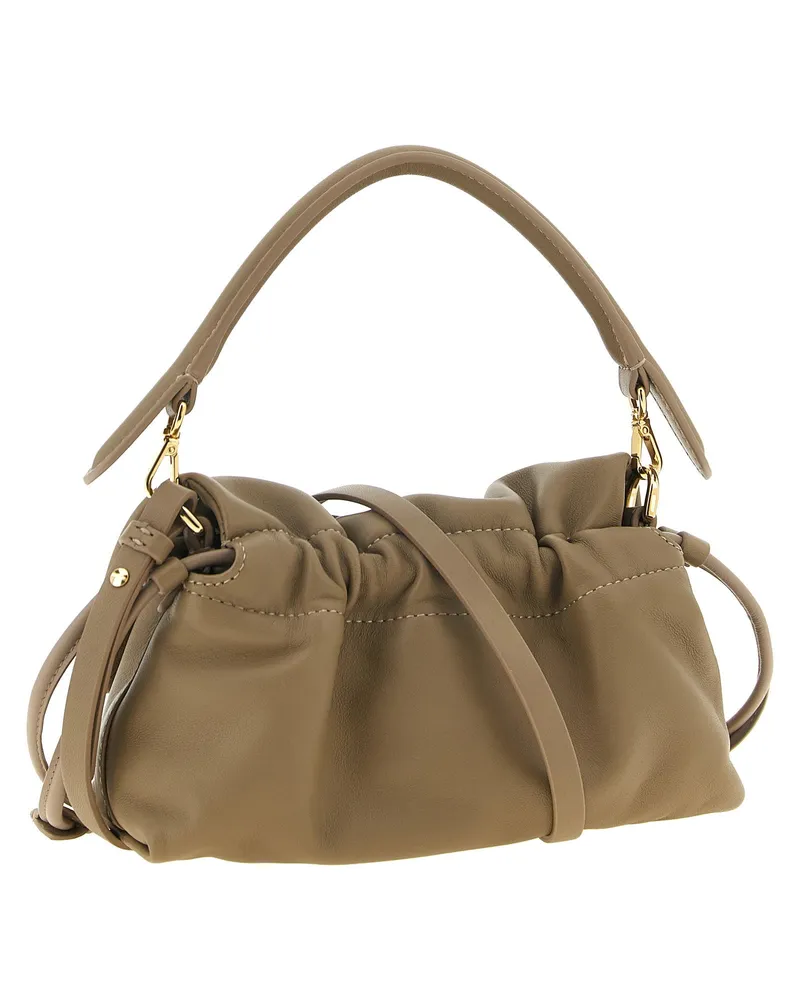 Fendi Baguette Lambskin Leather Shoulder Bag — Beige Beige