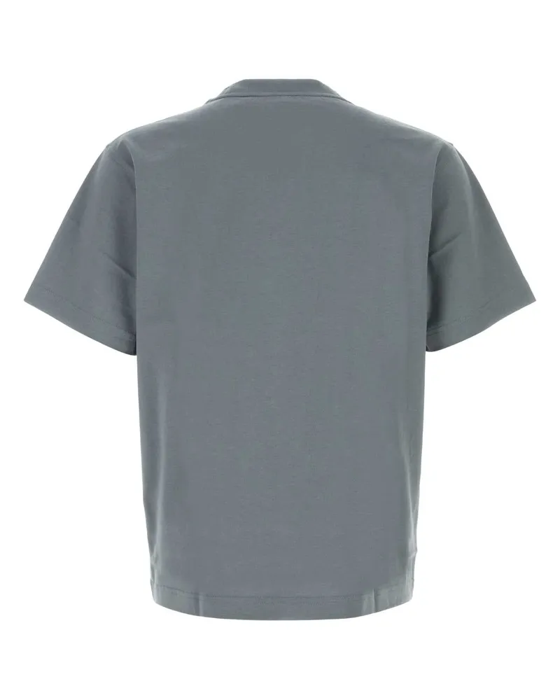 Burberry Men's Logo-Embroidered Cotton T-Shirt Gray Gray