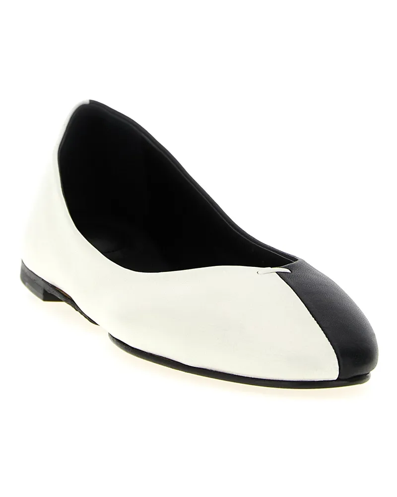 Jacquemus Women's Bicolor Lamb Leather Ballet Flats White