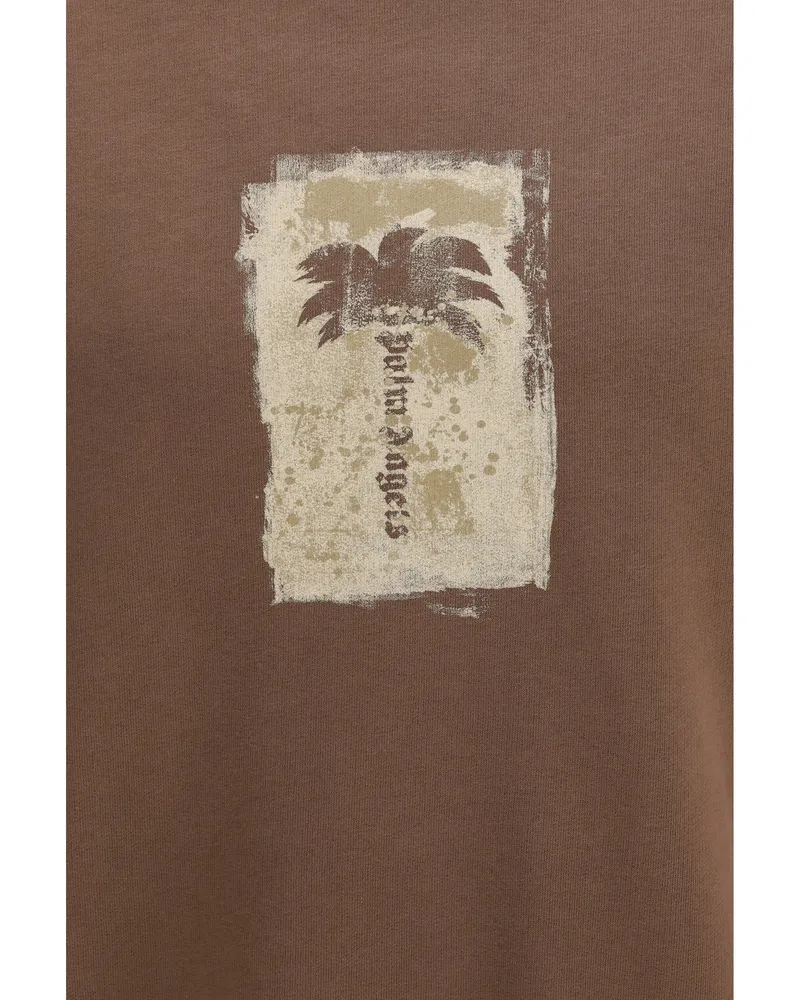 Palm Angels Palm Tree Graphic Sweatshirt — Brown Brown