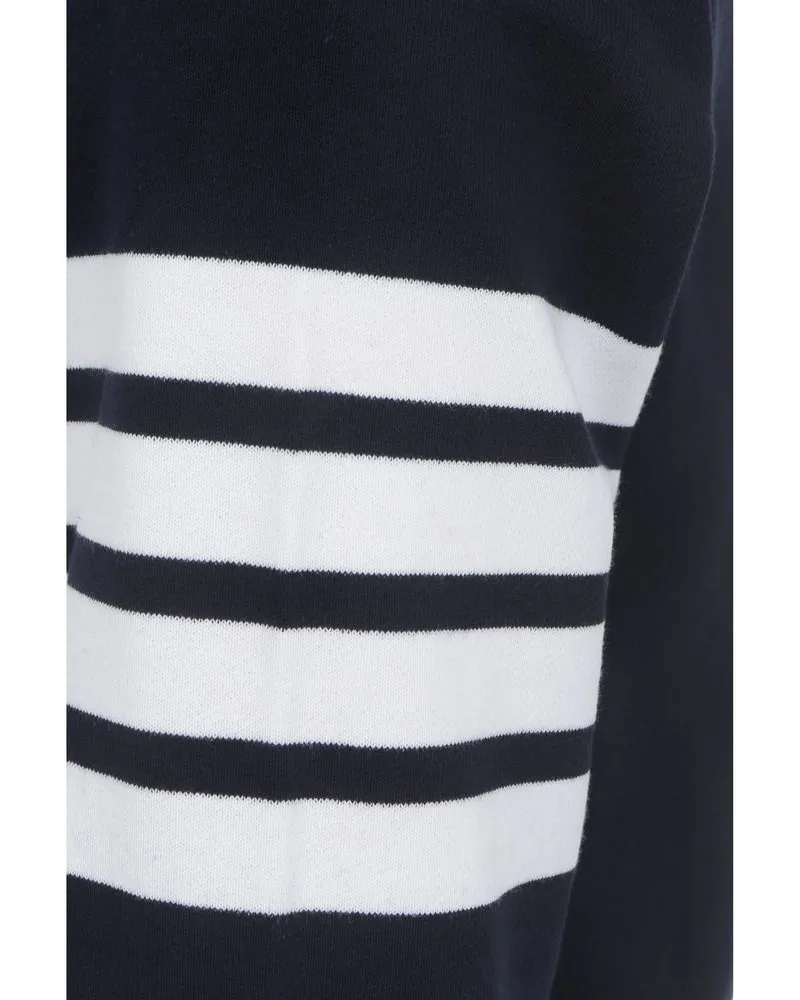 Thom Browne Striped Cotton Sweatshirt — Navy Navy
