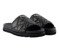 Women's Teddy Bare Slide Black Calfskin Sandal