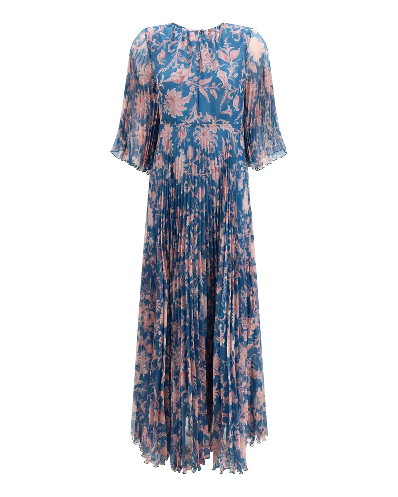 Etro Women's Maxi Pleated Dress, Polyester Blue Blue