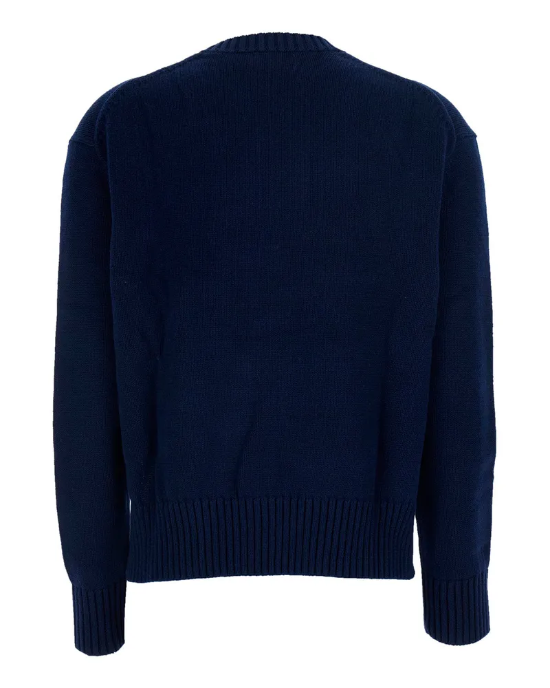 Ralph Lauren Women's Long-Sleeve Cotton Pullover Blue Tops Top Navy