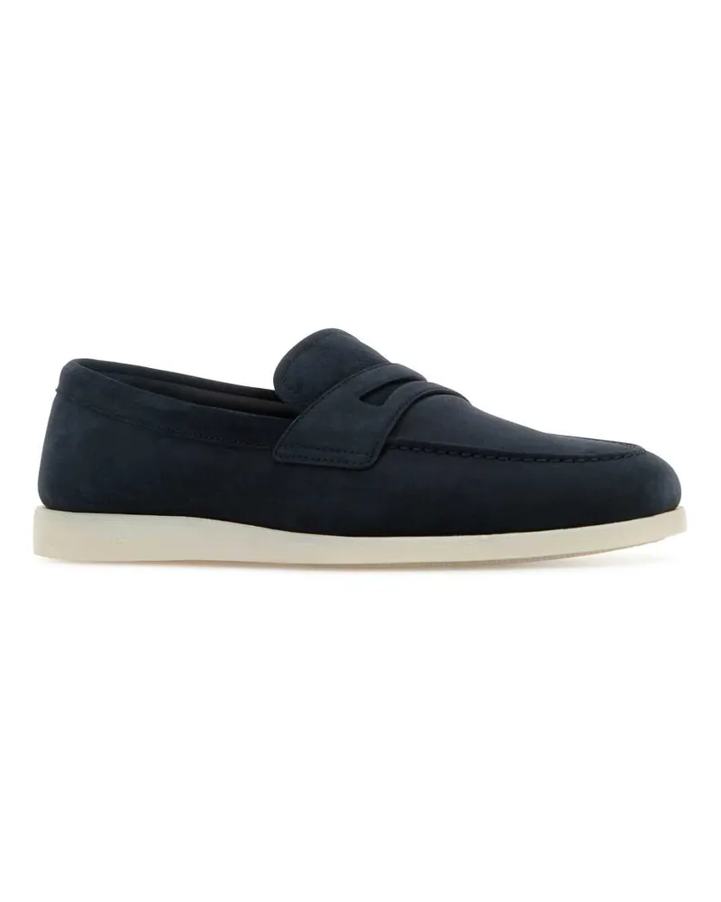 Church's Men's Navy Blue Suede Loafers Vitello Mocassini Navy