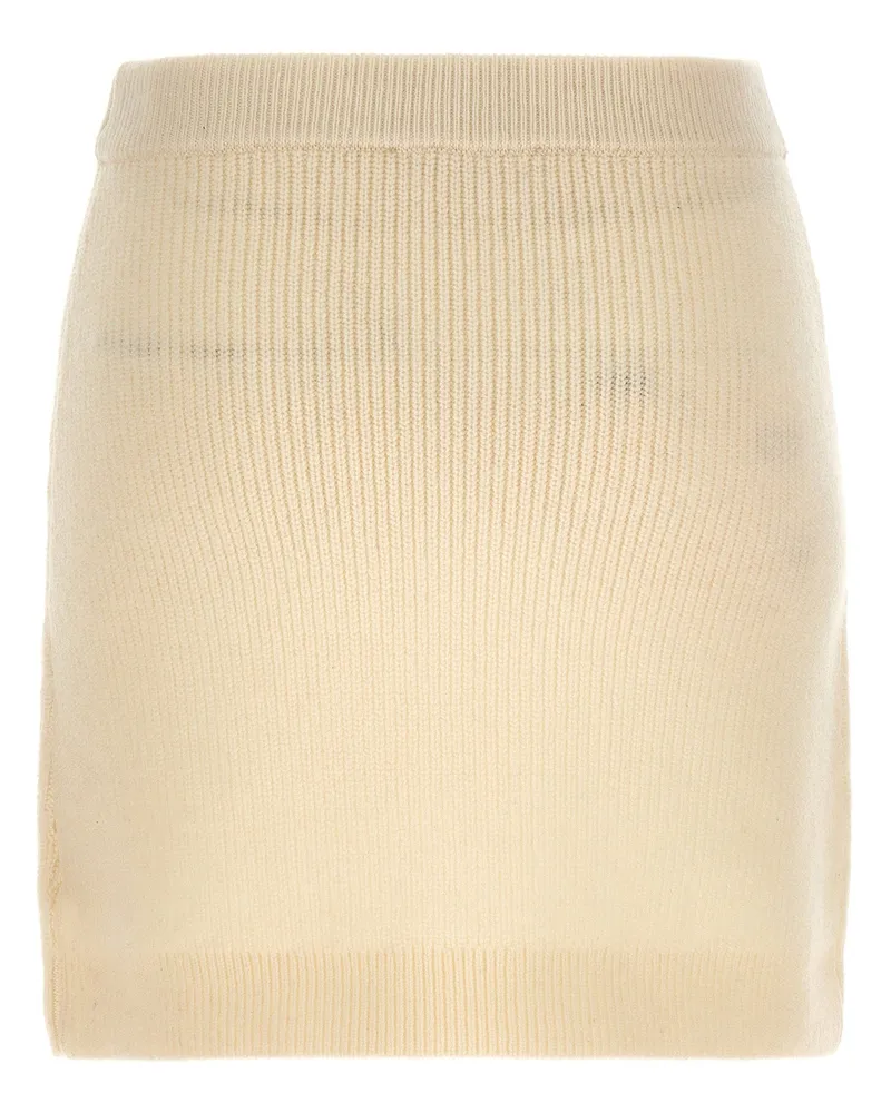 Michael Kors Ribbed Knit Skirt — Cream Cream