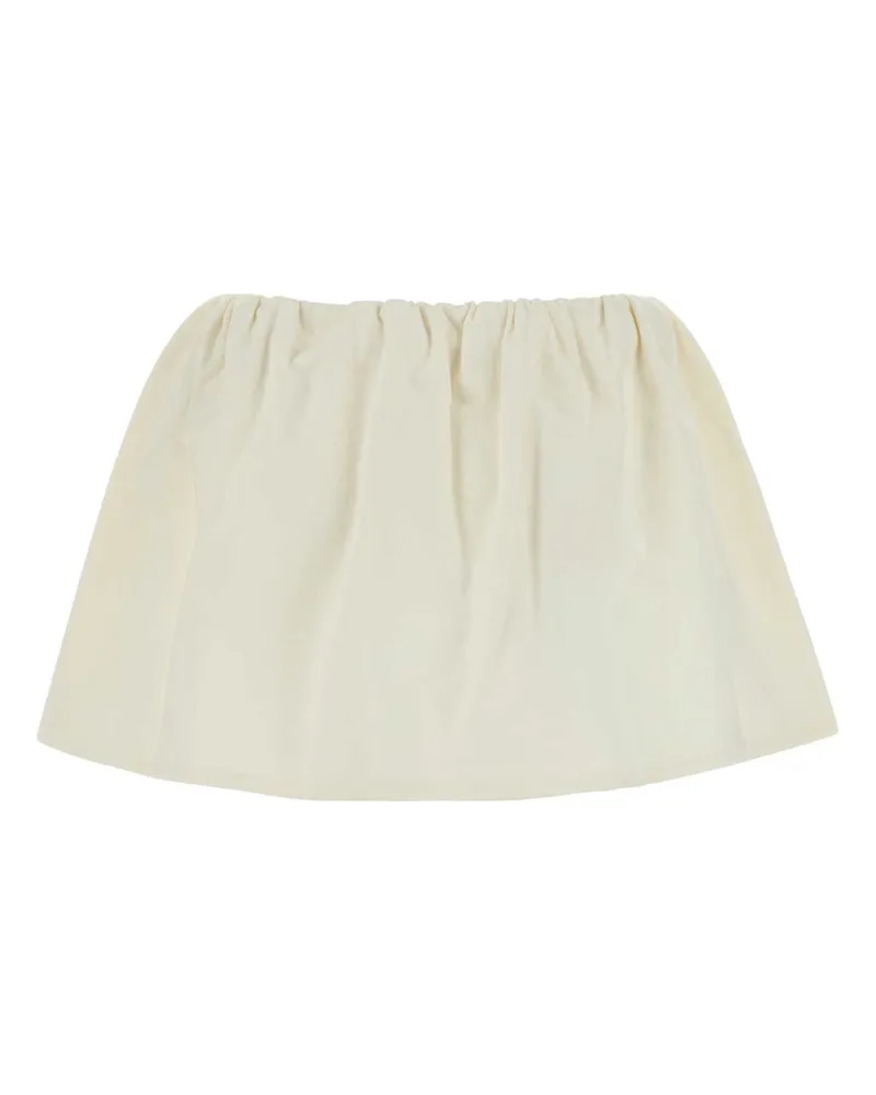 Miu Miu Women's Ivory Cotton Mini Skirt Bianco Exterior: Gonne White