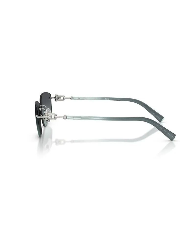 Tiffany & Co. Women's Sunglasses Dark Grey-Silver Metal Eyewear - Grey/silver Gray