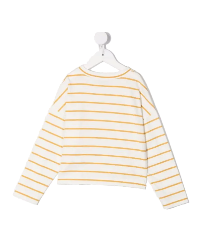 Brunello Cucinelli Kids' Striped T-Shirt Aw21 G Ivory