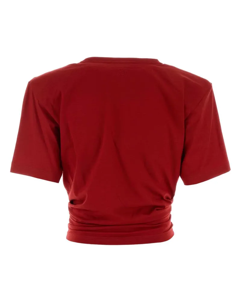 Magda Butrym Women's Red Cotton Blend T-Shirt Exterior: Brewed Maglie Sweater Red