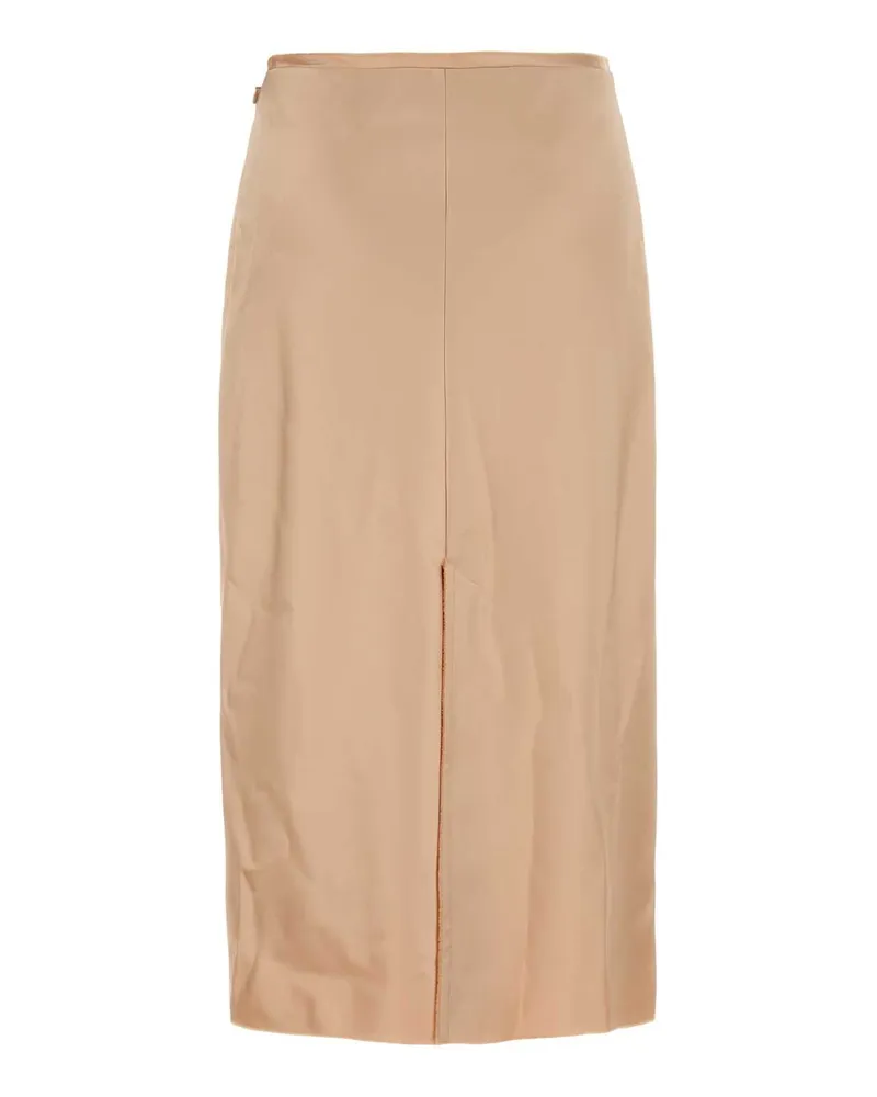 AMI Paris Women's Skin Pink Stretch Satin Skirt Poudre Gonne Beige