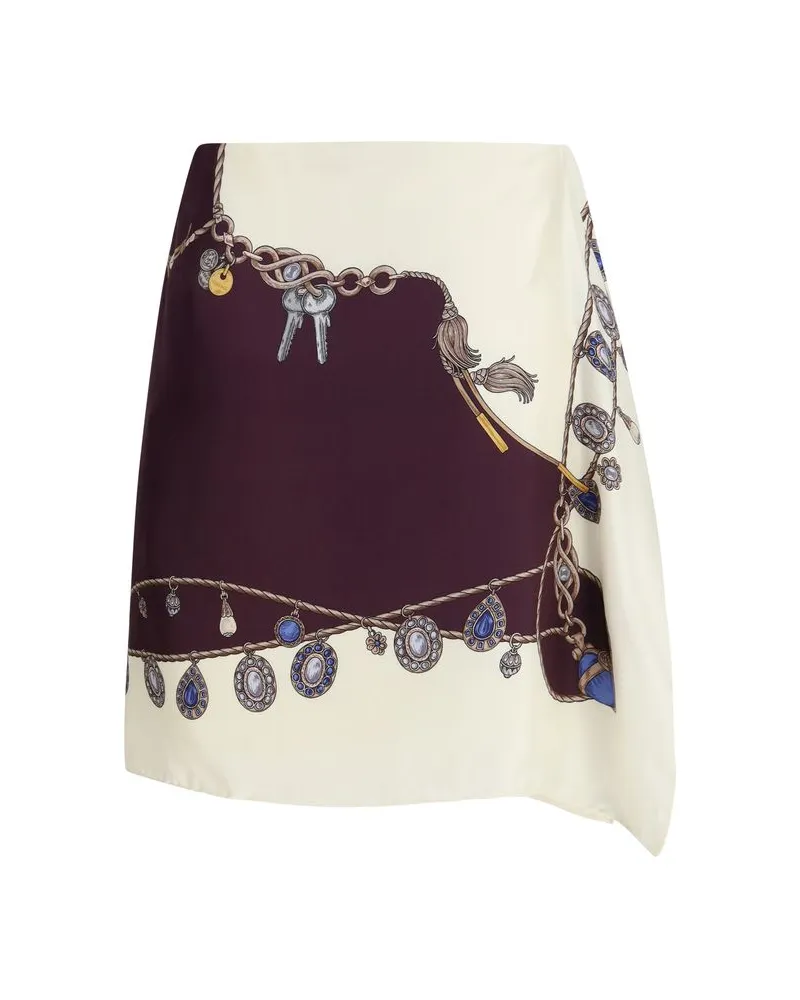 Versace Women's Bordeaux Silk Mini Skirt Bordeaux