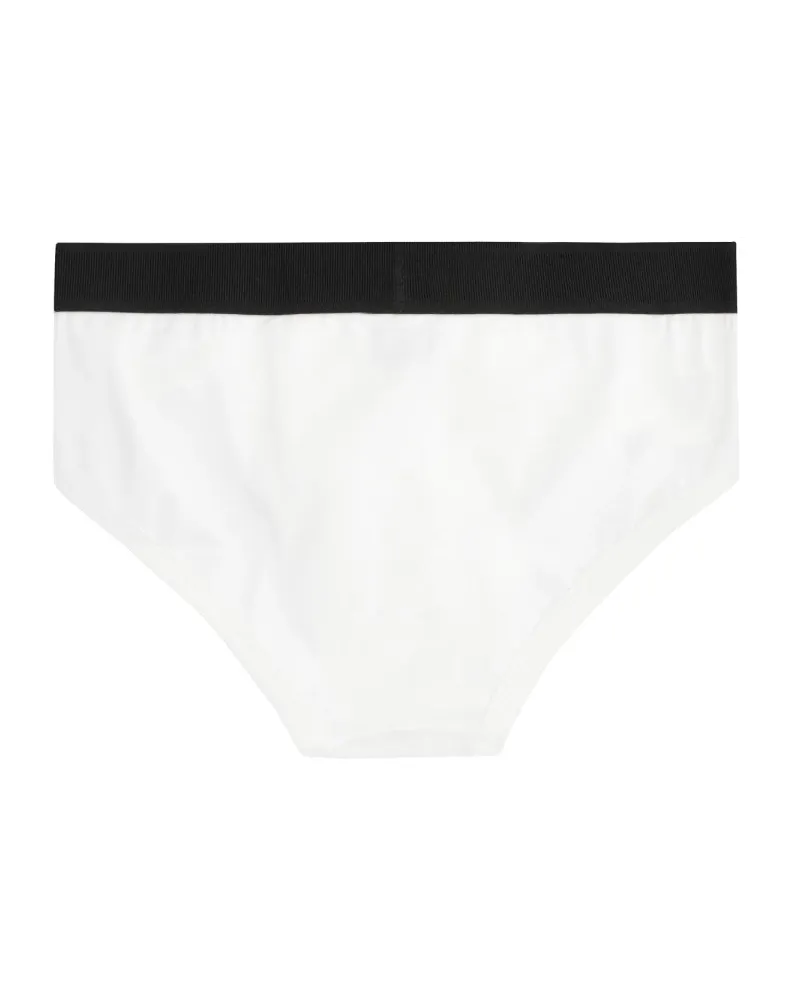 Tom Ford Logo Cotton Briefs — White White