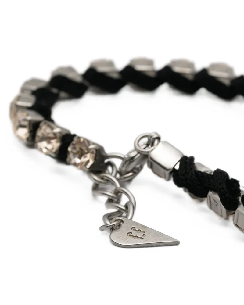 forte_forte Crystal-Embellished Braided Choker — Black Black