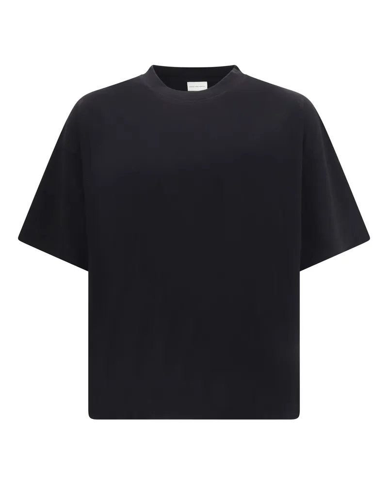 Dries van Noten Men's Monochrome Cotton T-Shirt Black T-Shirts And Polos Black