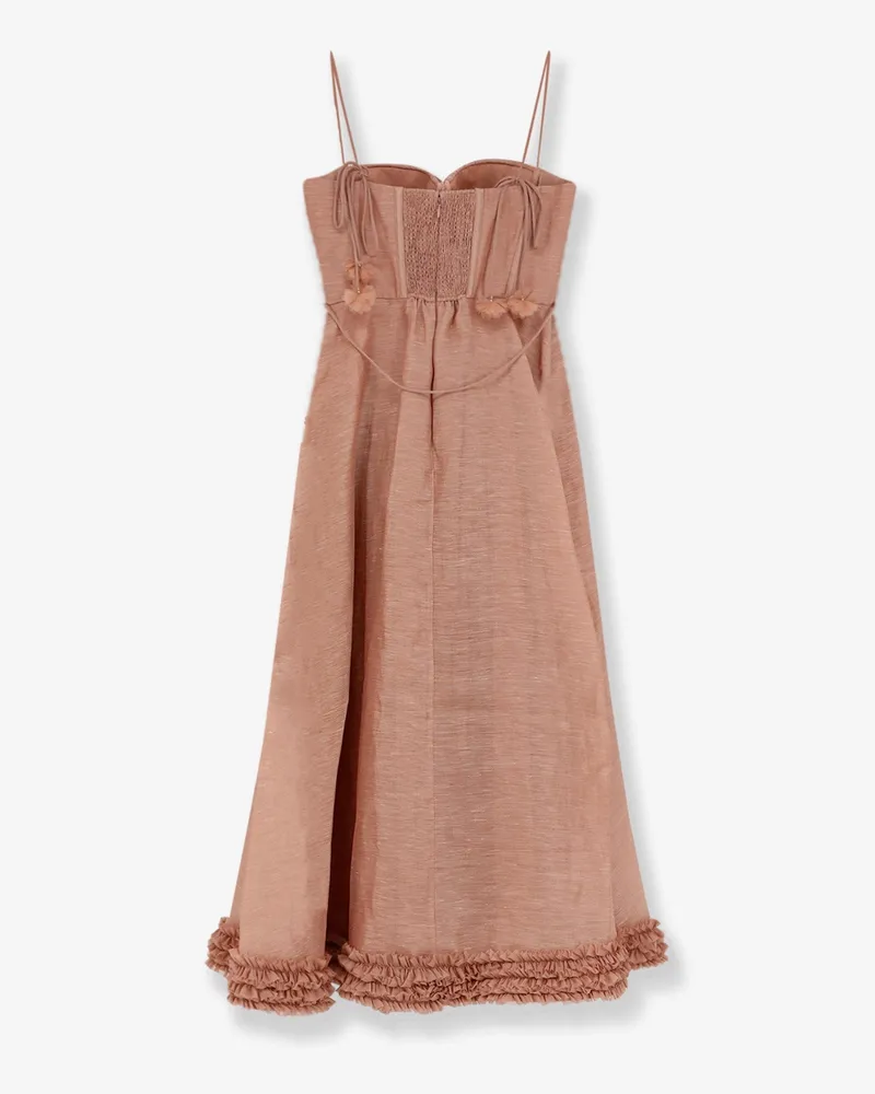 Zimmermann Women's Dress Luna Pink Linen-Silk Pink
