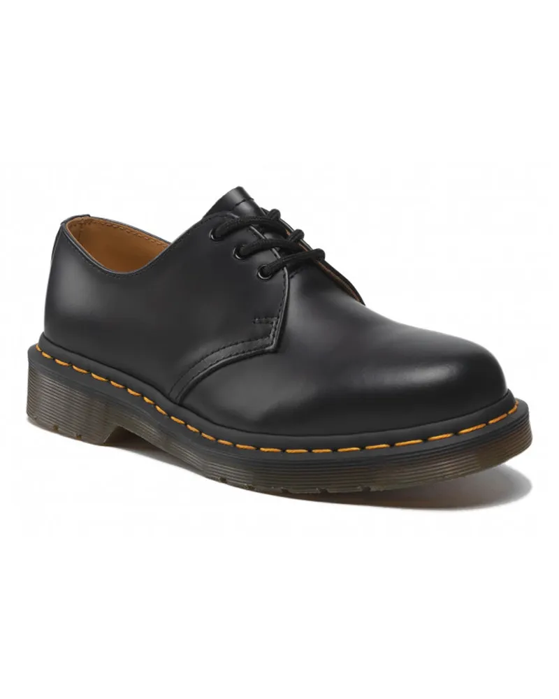 Dr.Martens Men's Lace-Up Shoes 1461 Black Leather Flat Black