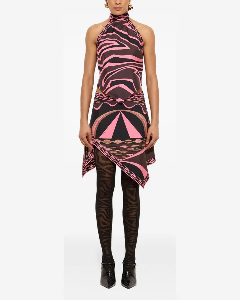 Emilio Pucci Printed Silk Skirt — Brown Brown