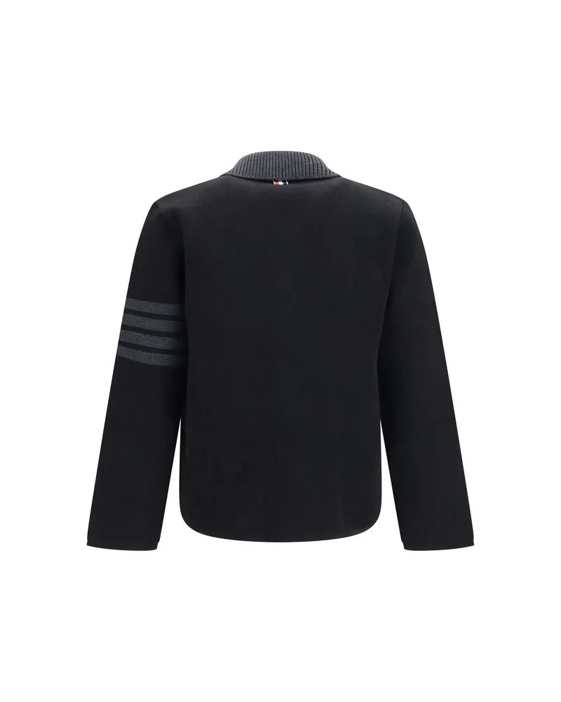 Thom Browne 4-Bar Cotton Piqué Jacket — Black 