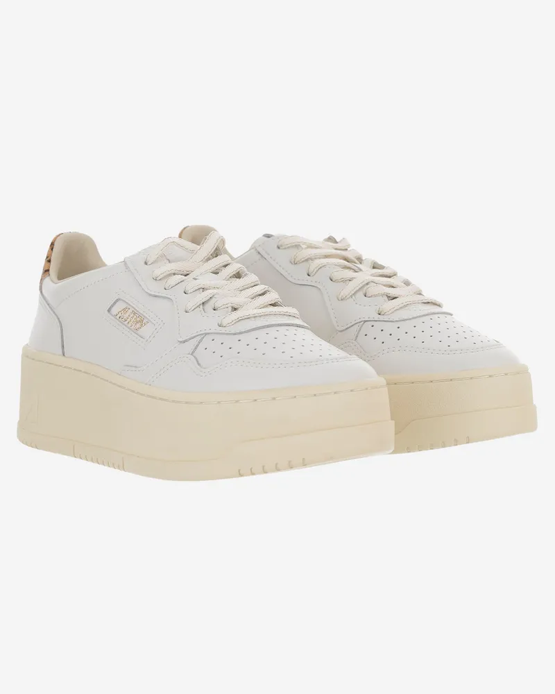 AUTRY Women's Platform Sneakers Medalist White Leather Cow Trainers White