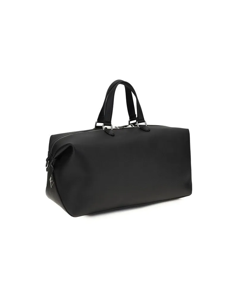 Fendi Men's Black Calf Leather Bos Taurus Luggage And Travel Bag Black