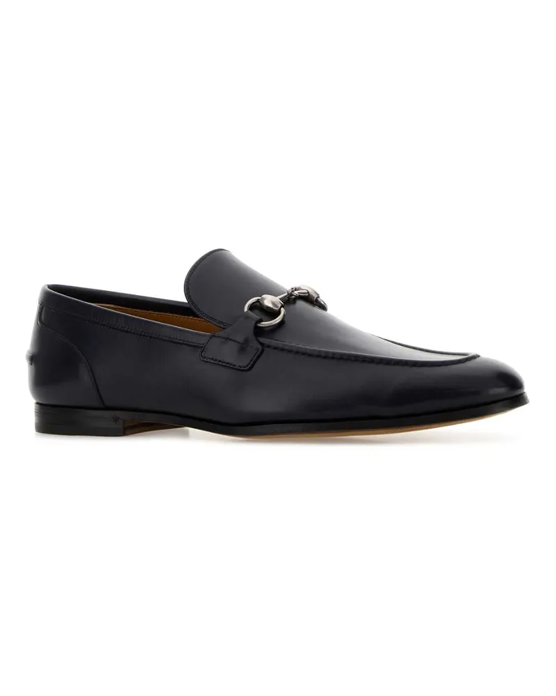 Gucci Men's Midnight Blue Leather Loafers Calf Skin Mocassini Navy