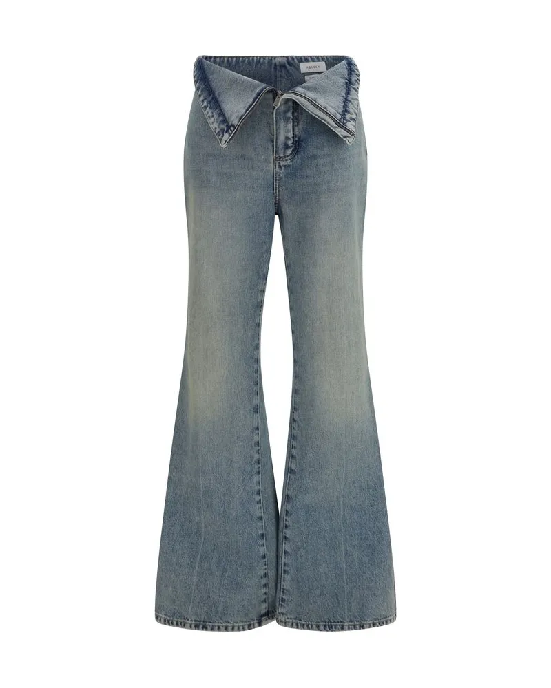 Alexander McQueen Flared Cotton Jeans — Blue Blue