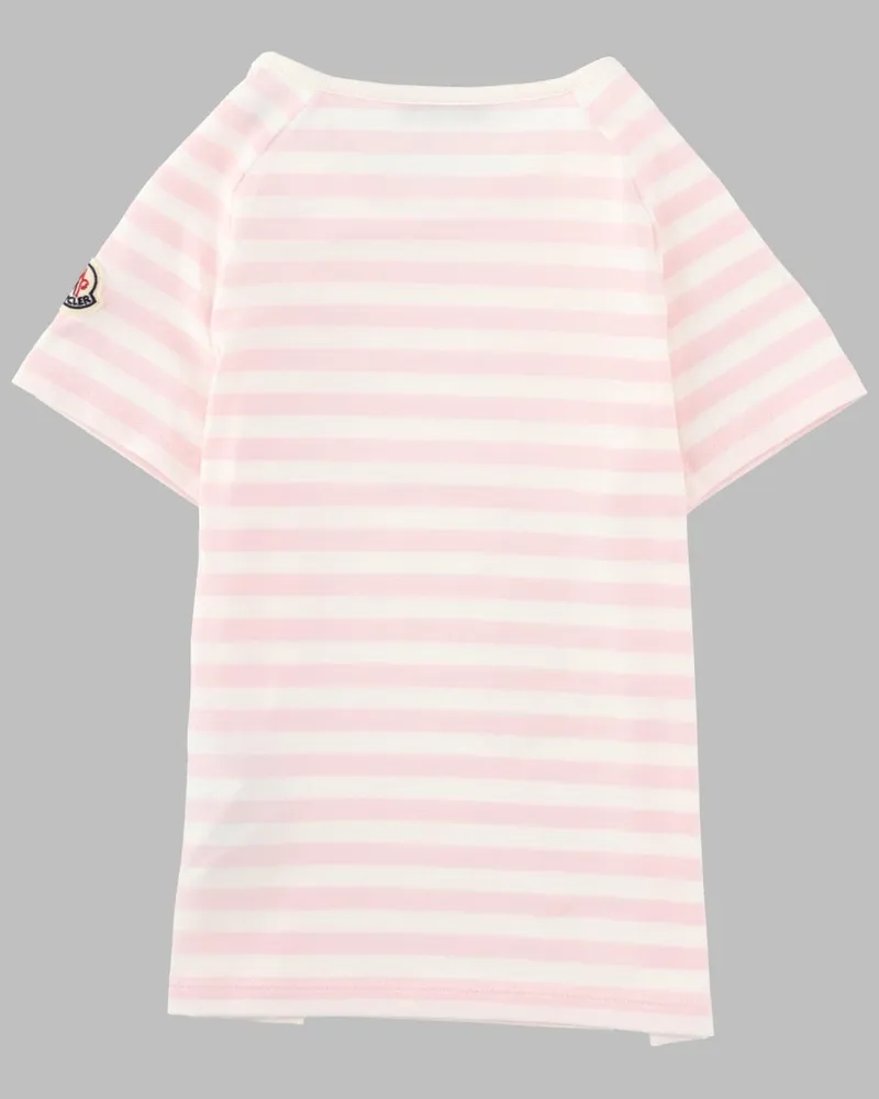 Moncler Striped Cotton T-Shirt — Pink Pink