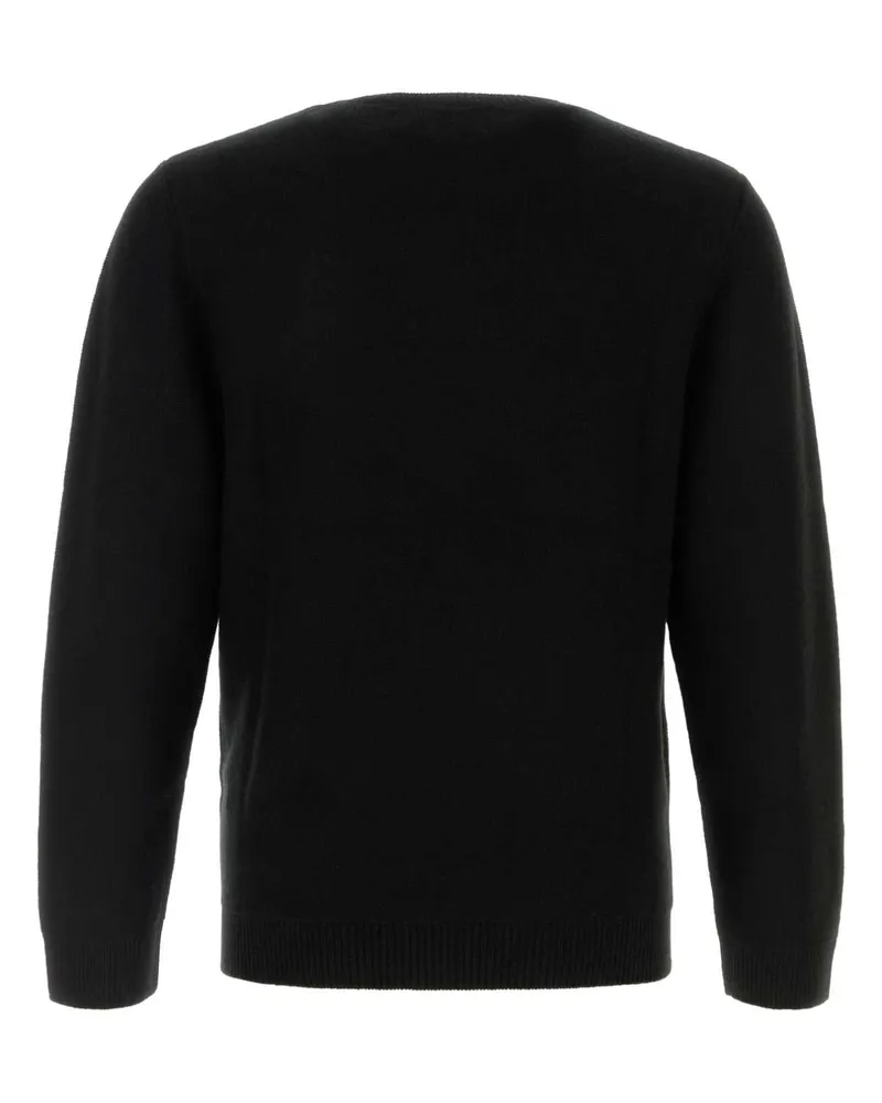 Le Kasha 1918 Men's Black Cashmere Sweater Exterior: Organic Cotton Maglieria Black