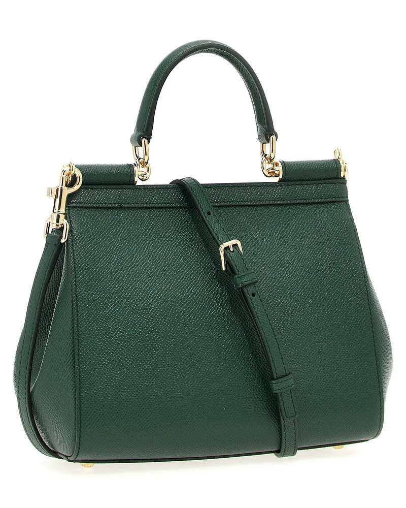 Dolce & Gabbana Women's Bicolor Calfskin Handbag Bag Green