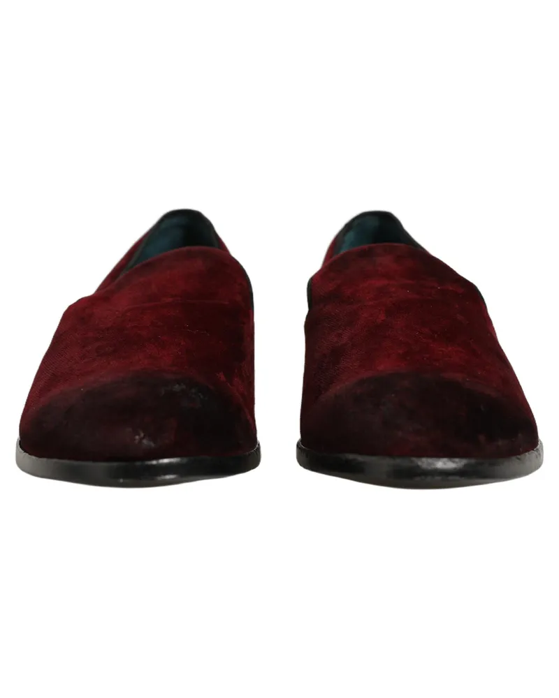 Dolce & Gabbana Suede Slip-On Loafer — Maroon Maroon