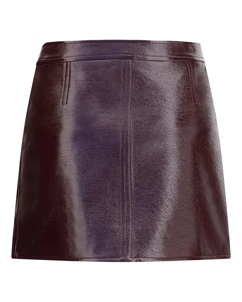 Courrèges Women's Vinyl Mini Skirt Burnt Red Red