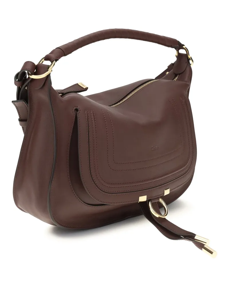 Chloé Women's Shoulder Bag Marcie Dark Velvet Calf Leather Brown