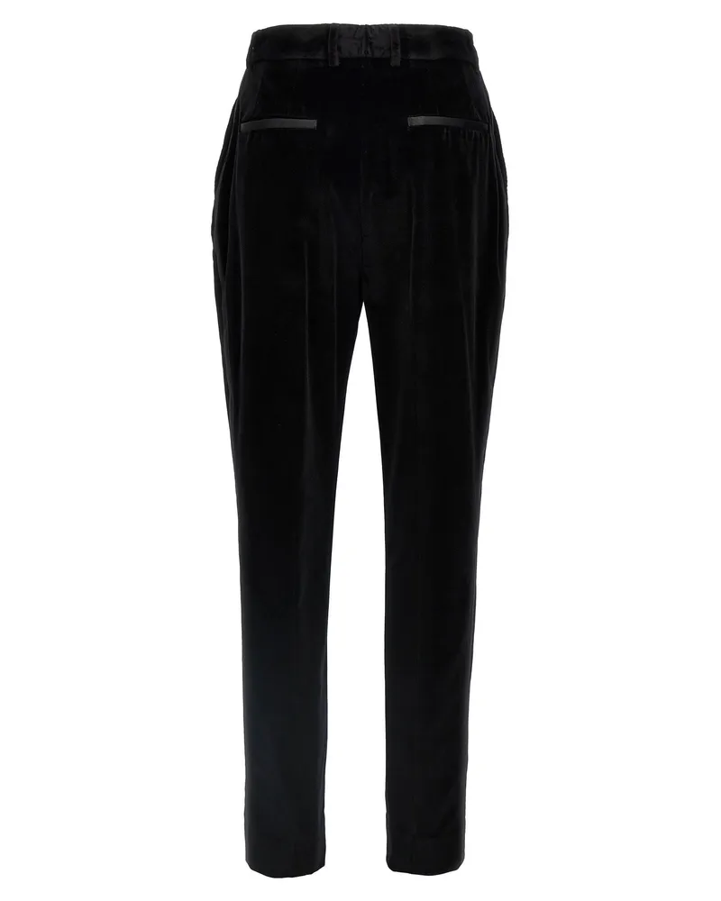 Dolce & Gabbana Velvet Tuxedo Trousers — Black Black