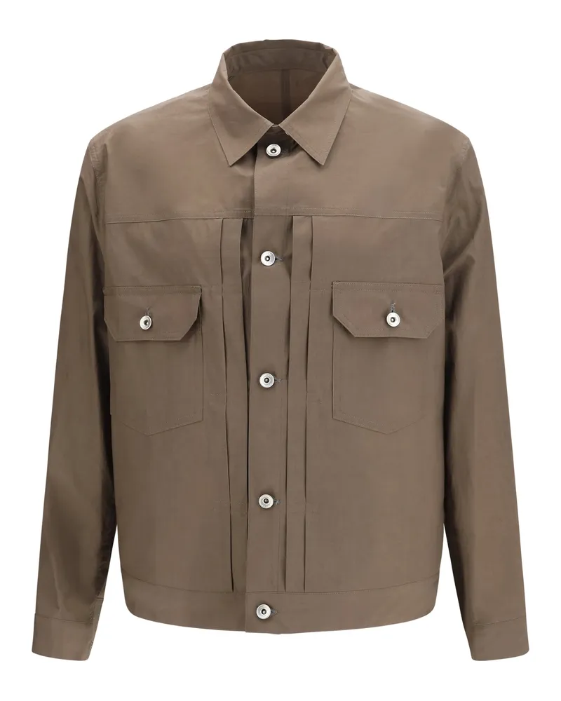 Sacai Men's Cotton Typewriter Jacket Taupe Taupe