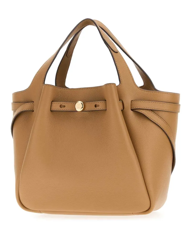 Tory Burch Women's Camel Leather Romy Bucket Bag Tiramisu Borse A Mano Beige