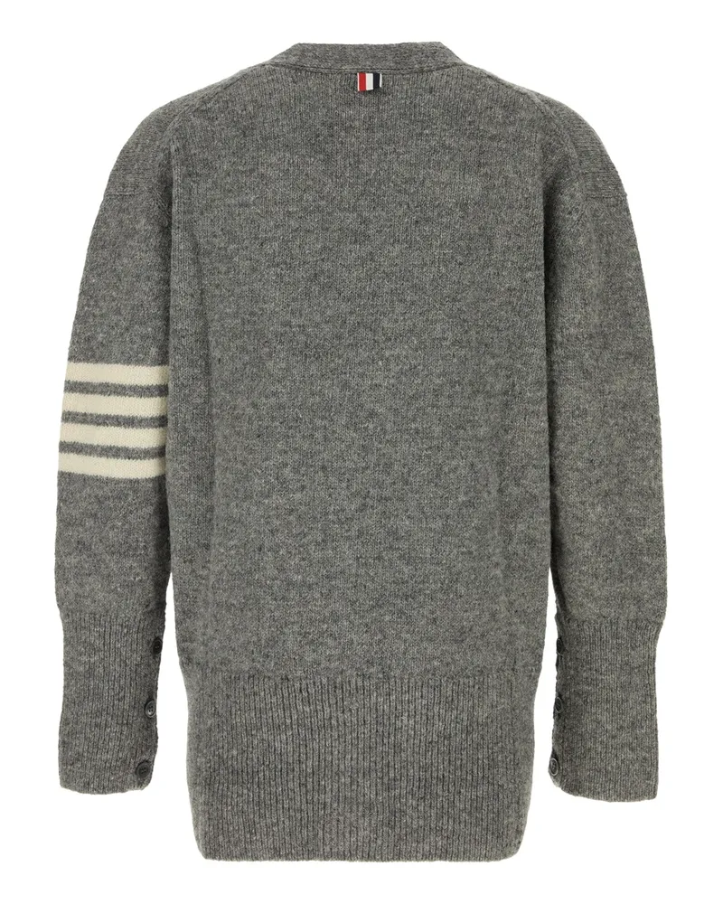 Thom Browne Men's Stitchexaggerated Cardigan Gray Wool Gray