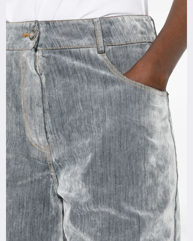 forte_forte Wide-Leg Denim Jeans — Grey Grey