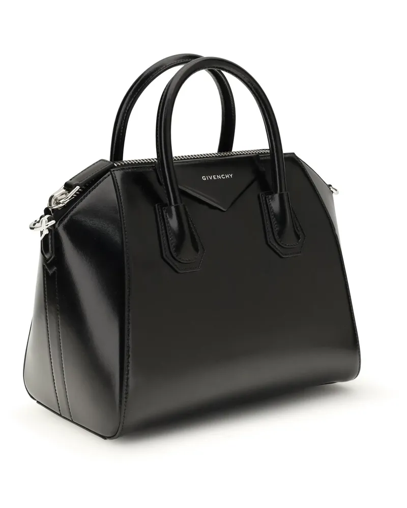 Givenchy Women's Antigona Small Leather Box Handbag Black Calf Bos Taurus Handbags Hand Bags Black