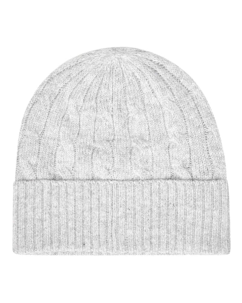 Ralph Lauren Women's Beanie Grey Wool-Cashmere Hat Gray