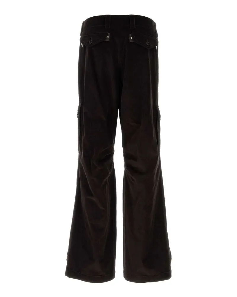 Dolce & Gabbana Men's Dark Brown Corduroy Cargo Pant Ebano Exterior: Cotton Pantaloni Brown