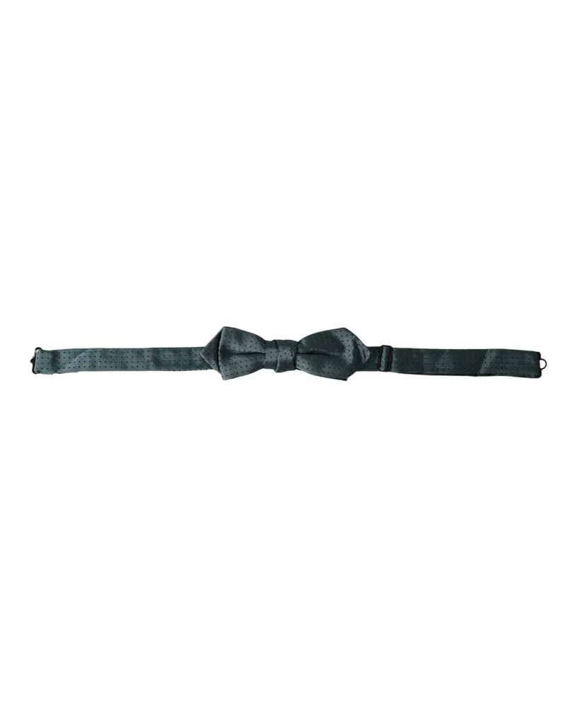 Dolce & Gabbana Green Silk Fantasy Adjustable Neck Men Papillon Bow Tie Dark Green