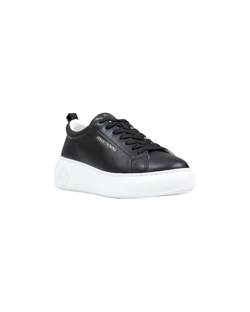 Armani Exchange Leather Low-Top Sneaker — Black Black