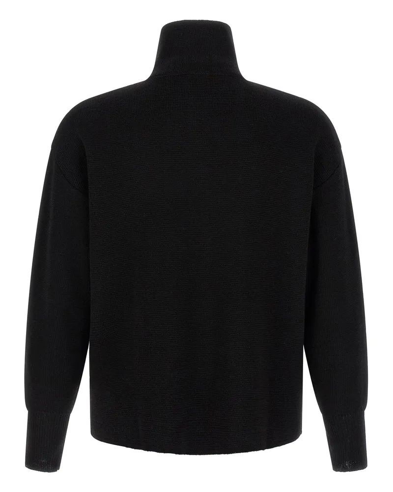 MA'RY'YA Virgin Wool Zip Cardigan — Black Black