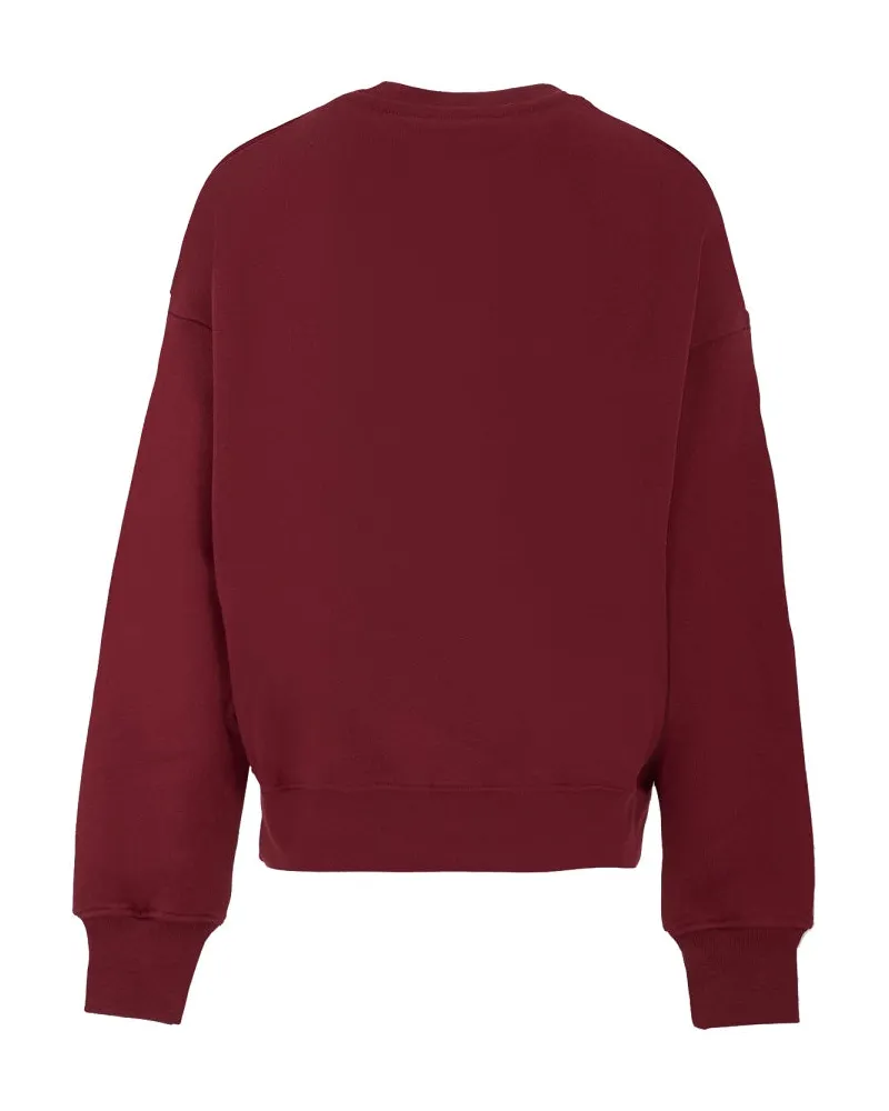 MSGM Logo Cotton Sweatshirt — Red Red