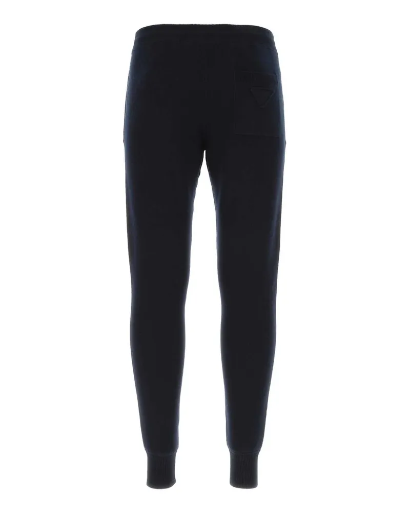 Prada Men's Dark Blue Stretch Cashmere Blend Joggers Bleu Pantaloni Navy