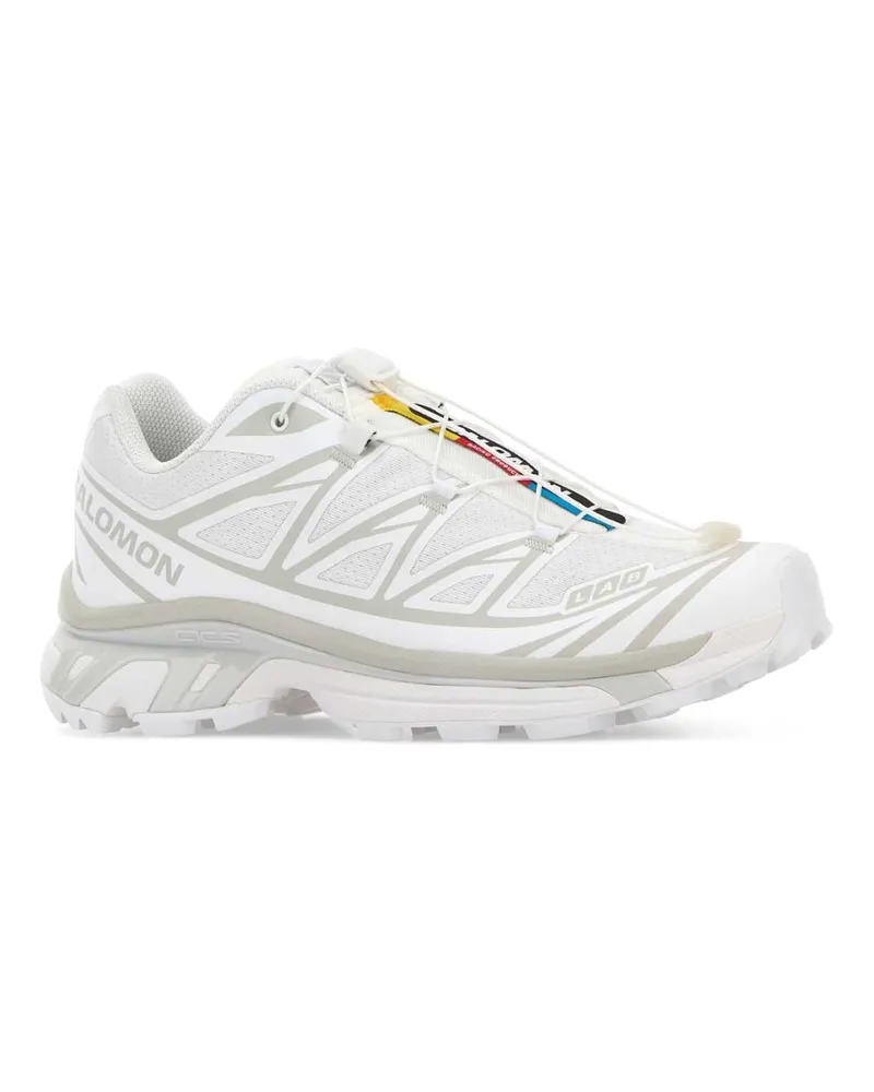 Salomon Unisex White Fabric And Rubber Xt-6 Sneakers White-White-Lunar Rock White/white/lunar White