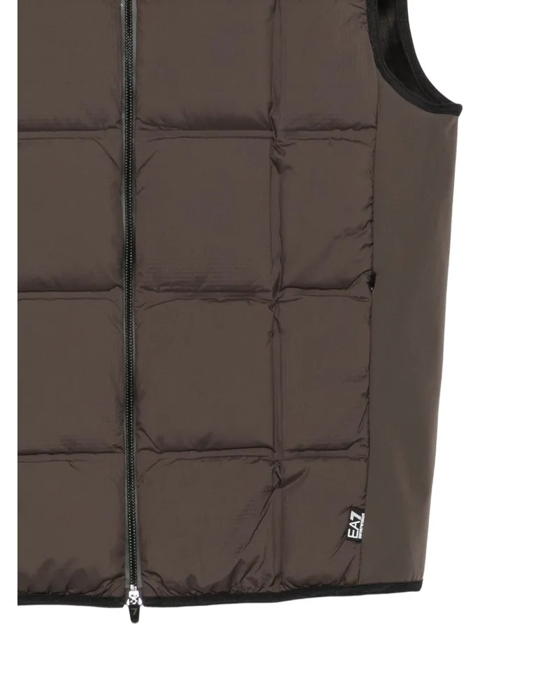 EA7 Quilted Down Vest — Brown Brown