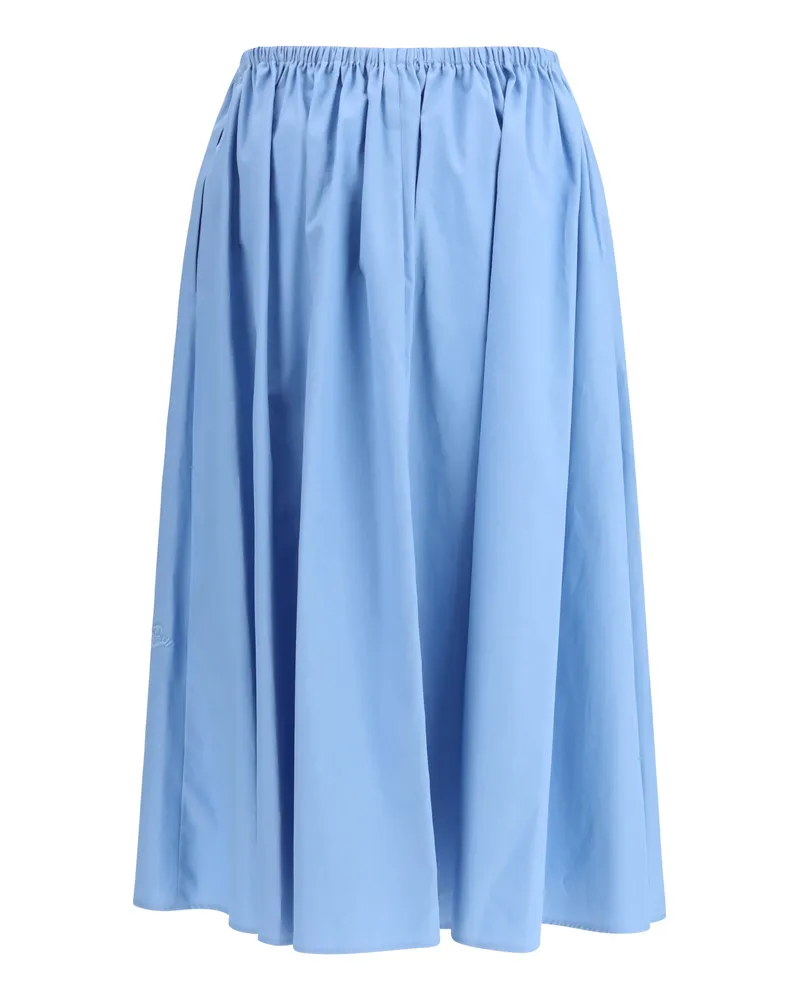 Marni Women's Poplin Drawstring Skirt Sky Cotton Blue