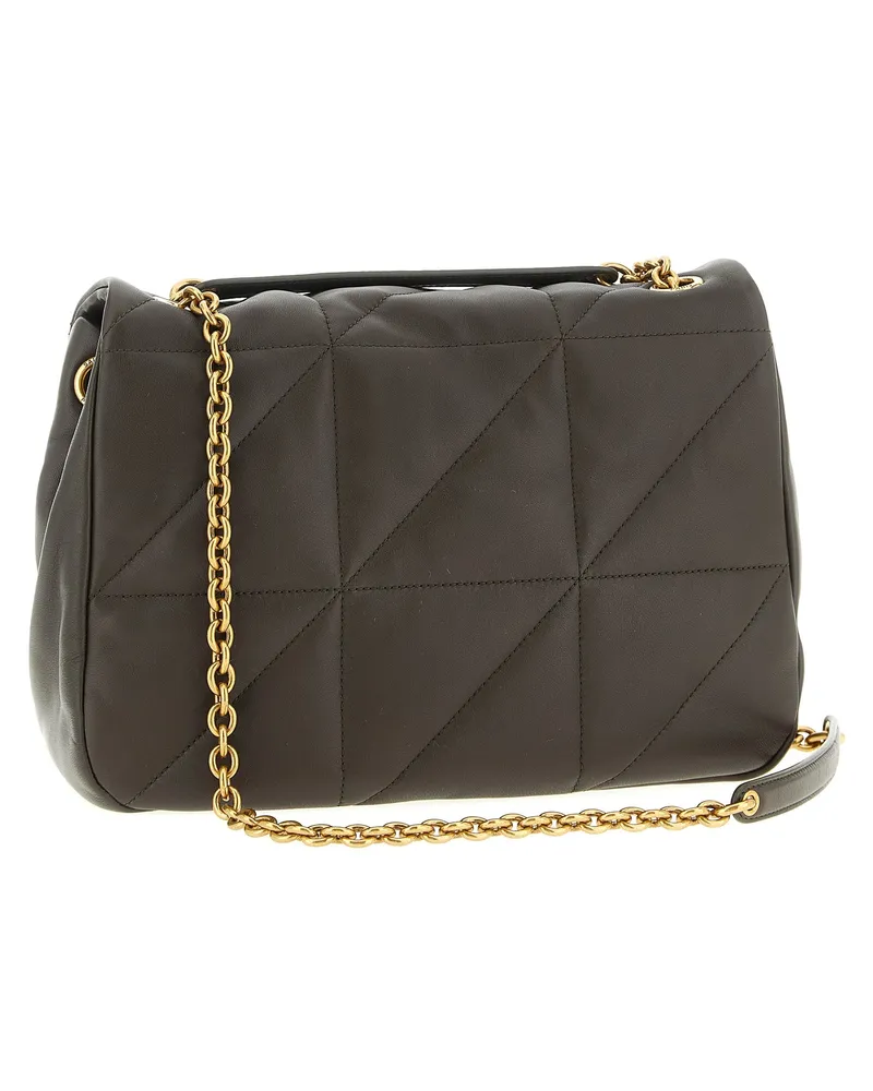 Saint Laurent Women's Bicolor Lamb Leather Shoulder Bag Green